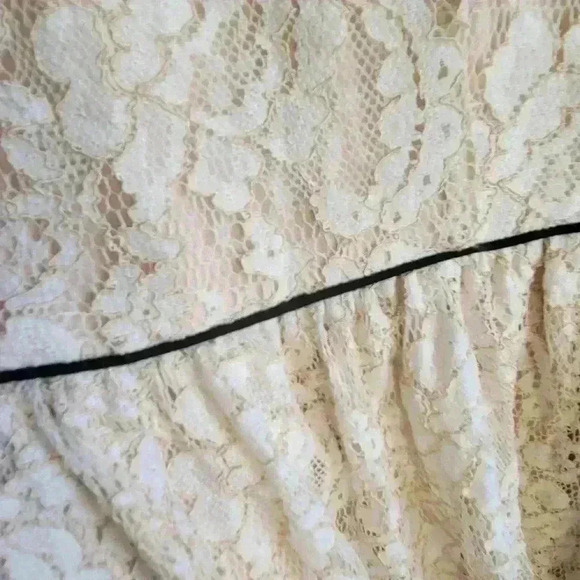 Lauren Conrad Cream Black Mesh  Floral Sleeveless Fit & Flare Lace Dress Size 6 - Picture 8 of 11